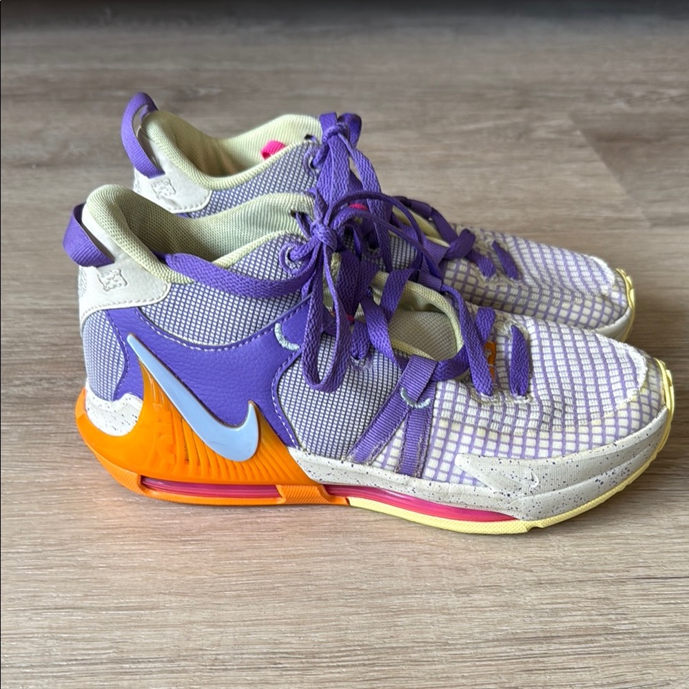 Purple and Orange Athletic Sneakers
